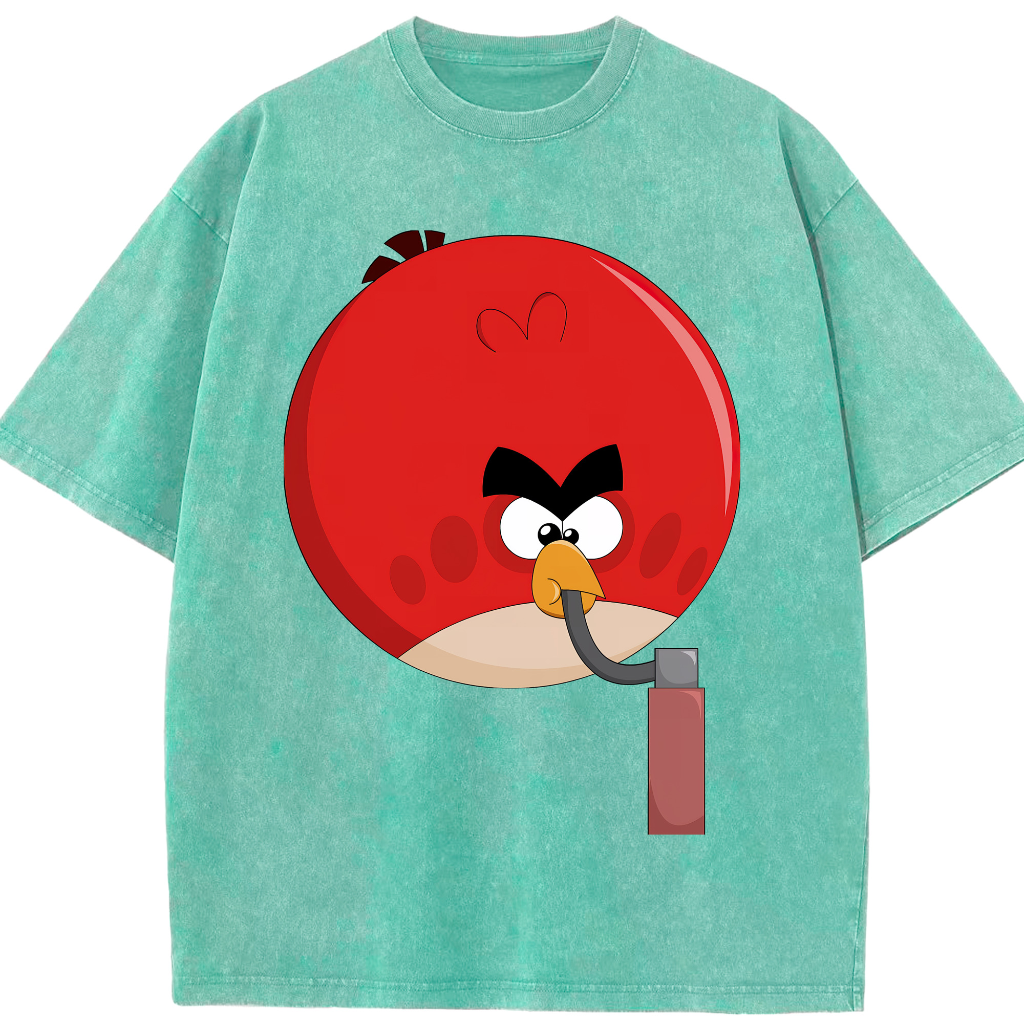（画像用） Angry Birds アングリーバード 綿100% ヴィンテージ風 半袖Tシャツ（フロントプリント）